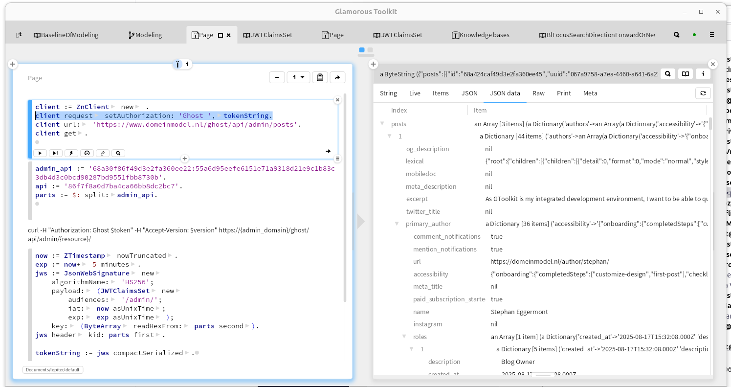 JSON structured data as a result of the request for all posts